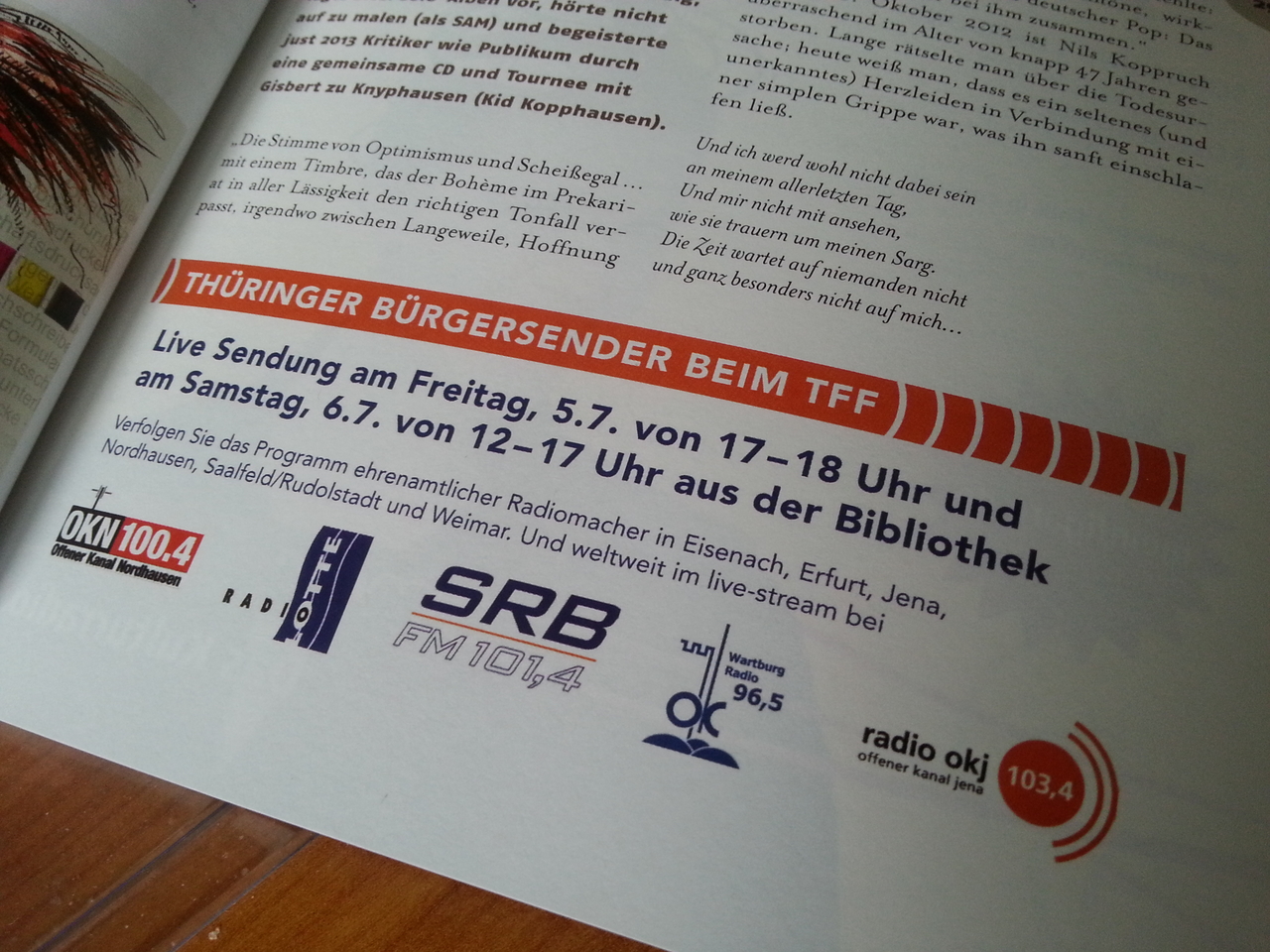 Hinweis im Programmheft