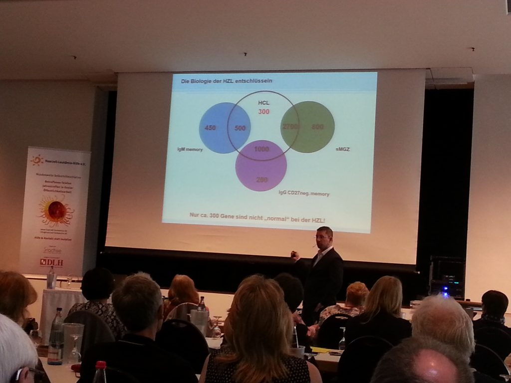 Haarzell-Leukämie-Forschung - Dr. Marc Seifert bei der Tagung der Haarzell-Leukämie-Hilfe 2018