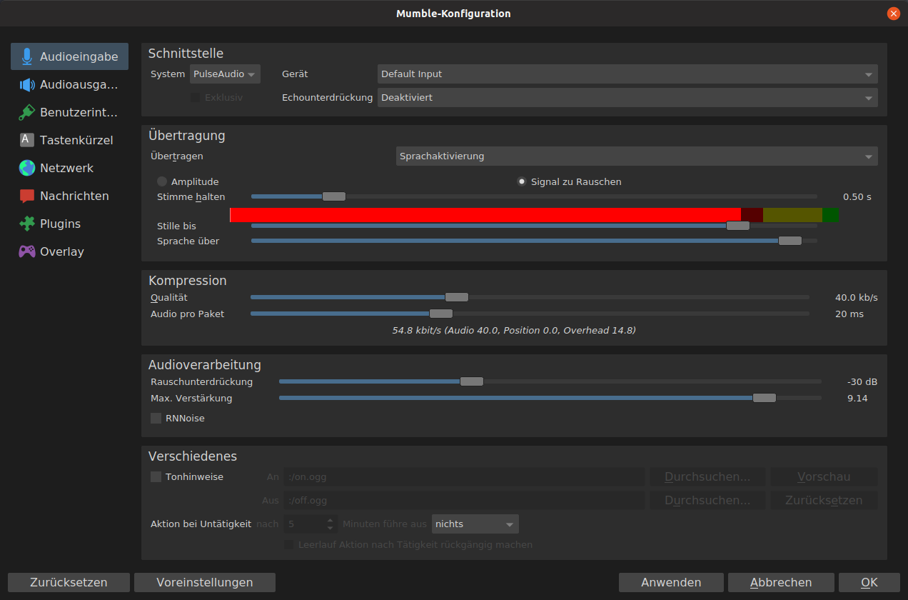 Mumble Konfiguration