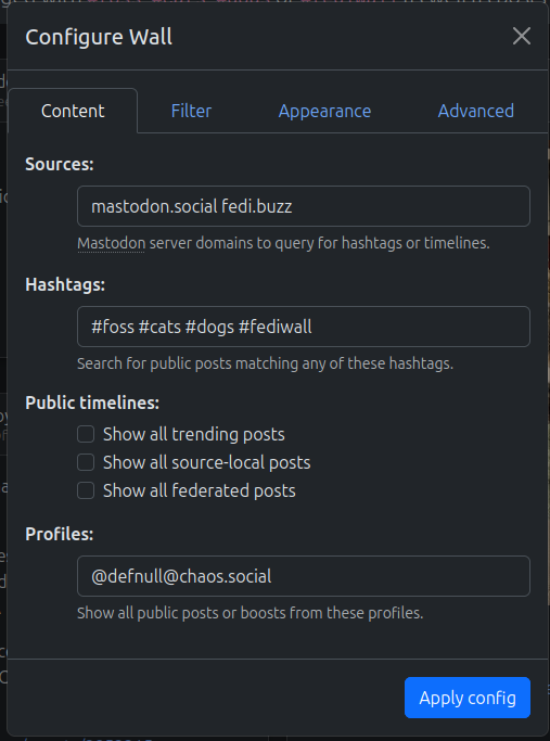 Bildschirmfoto Settings Form