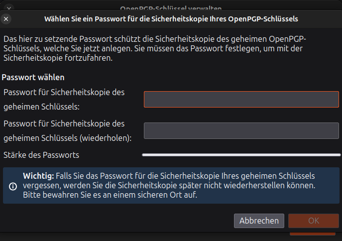 Bildschirmfoto 7: Passwort