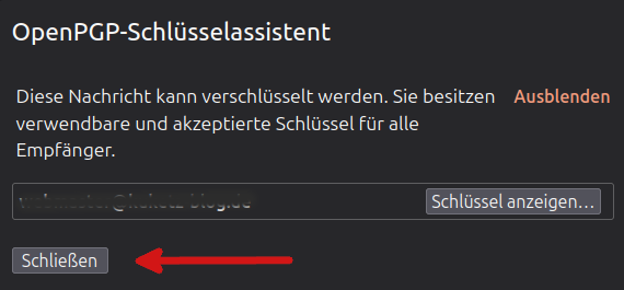 Bildschirmfoto 6: Schlüsselprobleme