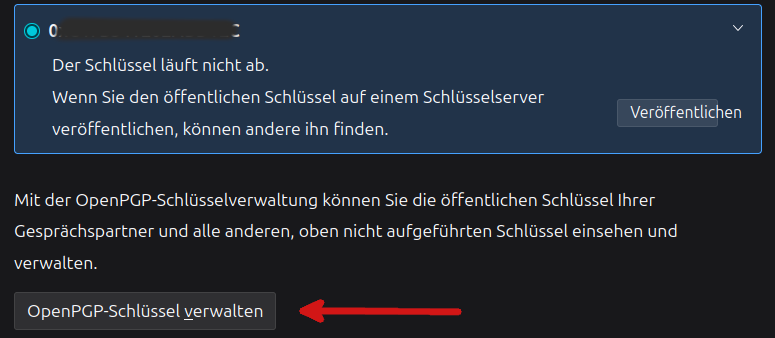 Bildschirmfoto 5: Schlüsselverwaltung