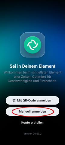 Manuell anmelden