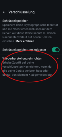 Schlüsselspeicherung